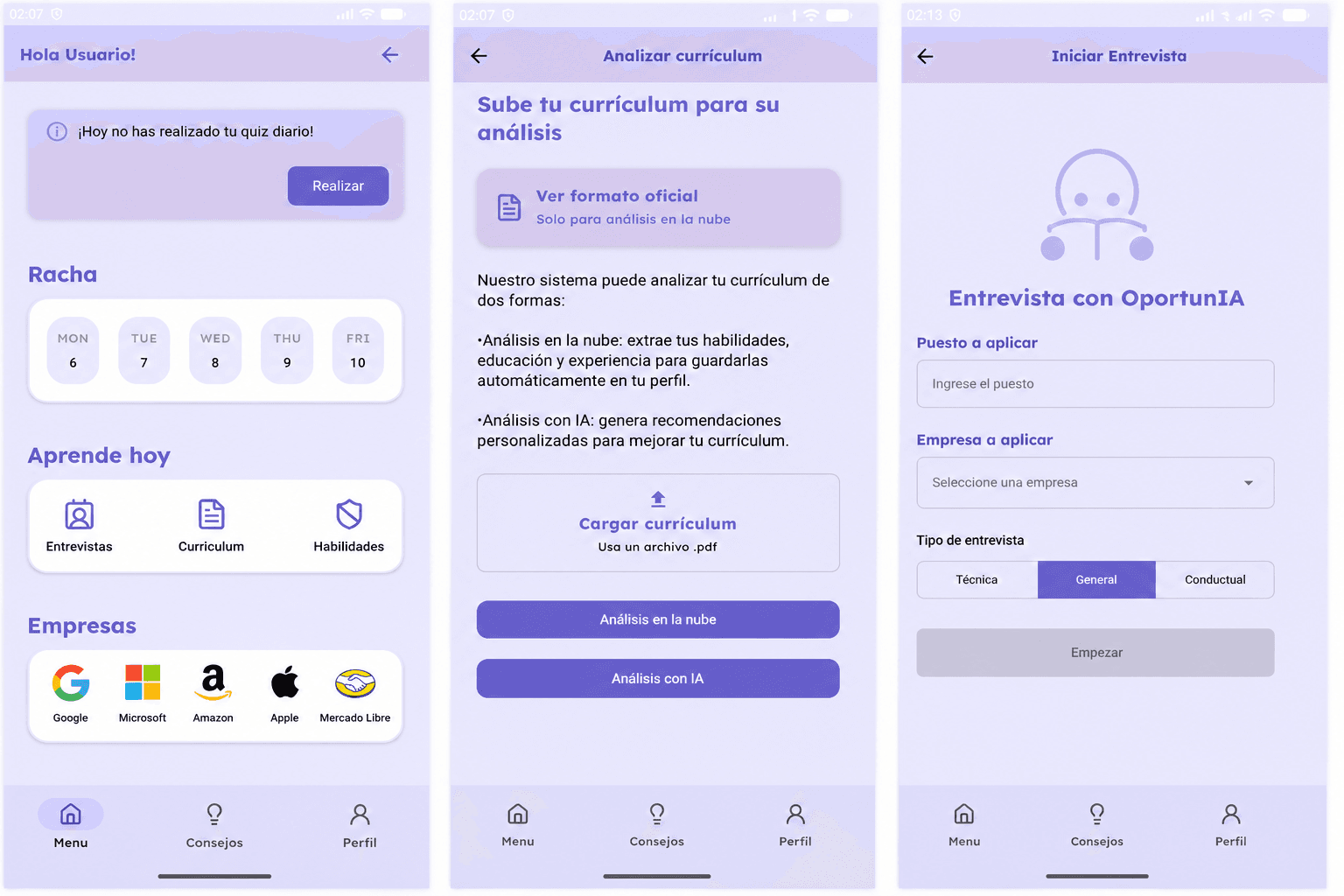 OportuNIA screenshot